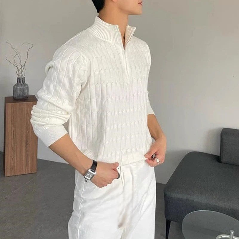 MILANO ZIPPED WHITE SWEATER
