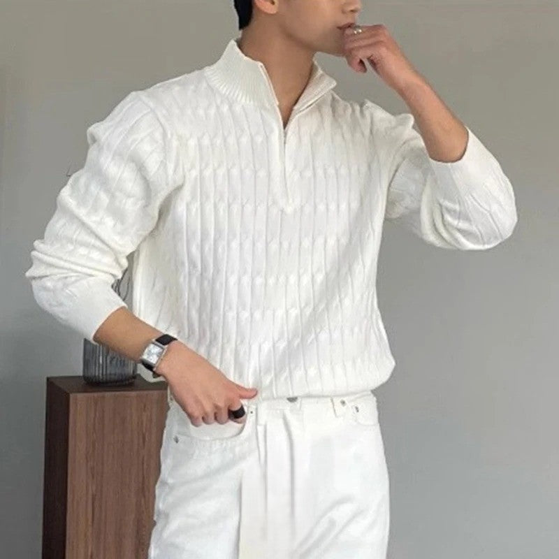 MILANO ZIPPED WHITE SWEATER